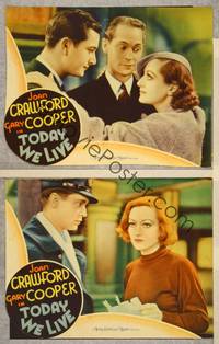 2p991 TODAY WE LIVE 2 LCs '33 Howard Hawks, Joan Crawford & Gary Cooper, by William Faulkner!