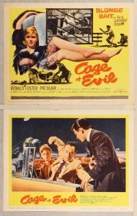 2p115 CAGE OF EVIL 8 LCs '60 Ronald Foster, Patricia Blair, blonde bait in a murder trap!