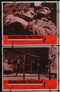 2p151 DANGER HAS TWO FACES 8 LCs '67 Robert Lansing, Dana Wynter, spy that stole another man's face