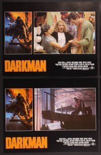 2p154 DARKMAN 8 LCs '90 directed by Sam Raimi, masked hero Liam Neeson!