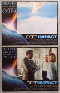 2p642 DEEP IMPACT 6 LCs '98 Morgan Freeman, Tea Leoni, Heaven and Earth are about to collide!