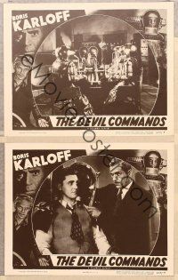2p789 DEVIL COMMANDS 3 LCs R55 Boris Karloff & the iron hand of horror!