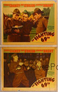2p723 FIGHTING 69th 4 LCs '40 WWI soldiers James Cagney, Pat O'Brien & George Brent!