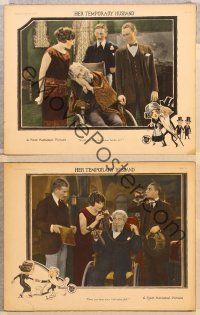 2p806 HER TEMPORARY HUSBAND 3 LCs '23 pretty Sylvia Breamer holds back Owen Moore, great border art