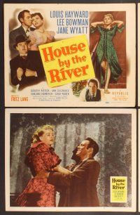 2p266 HOUSE BY THE RIVER 8 LCs '50 Fritz Lang, Louis Hayward, Lee Bowman, Jane Wyatt!