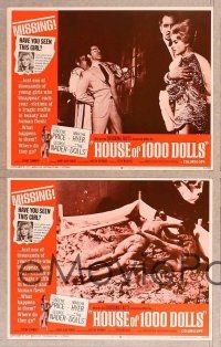 2p267 HOUSE OF 1000 DOLLS 8 LCs '67 Vincent Price, Martha Hyer, traffic in human flesh!