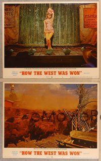 2p730 HOW THE WEST WAS WON 4 LCs R70 John Ford epic, Debbie Reynolds, Gregory Peck & all-star cast!