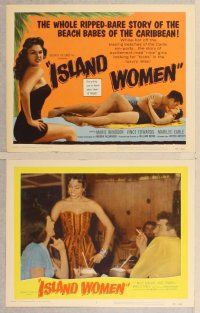 2p296 ISLAND WOMEN 8 LCs '58 voodoo, vice & violence, sexy tropical Marie Windsor, Vince Edwards!