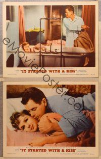 2p817 IT STARTED WITH A KISS 3 LCs '59 romantic images of Glenn Ford & Debbie Reynolds in Spain!