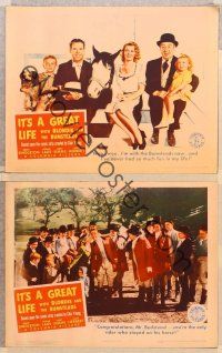 2p818 IT'S A GREAT LIFE 3 LCs '43 Penny Singleton as Blondie, Arthur Lake as Dagwood Bumstead!