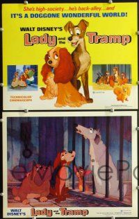 2p321 LADY & THE TRAMP 8 LCs R72 Walt Disney romantic canine classic cartoon!