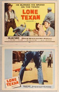 2p340 LONE TEXAN 8 LCs '59 Texas cowboy Willard Parker saves Audrey Dalton from bad guy!