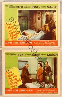 2p830 MAN IN THE GRAY FLANNEL SUIT 3 LCs '56 Gregory Peck, Jennifer Jones, Fredric March!