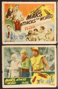 2p367 MARS ATTACKS THE WORLD 8 LCs R50 Buster Crabbe as Flash Gordon, cool early sci-fi!