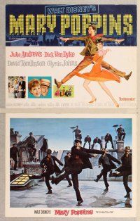2p036 MARY POPPINS 9 LCs '64 Julie Andrews & Dick Van Dyke in Walt Disney's musical classic!