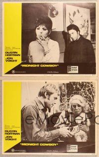 2p744 MIDNIGHT COWBOY 4 LCs '69 Dustin Hoffman, Jon Voight, John Schlesinger classic!