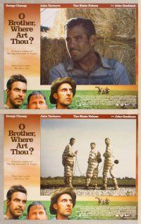 2p400 O BROTHER, WHERE ART THOU? 8 int'l LCs '00 Coen Brothers, George Clooney, John Turturro!