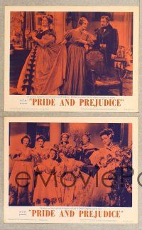 2p421 PRIDE & PREJUDICE 8 LCs R62 art of Laurence Olivier & Greer Garson, from Jane Austen's novel!