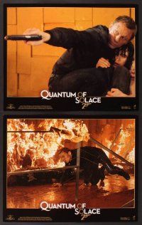 2p012 QUANTUM OF SOLACE 12 int'l LCs '08 Daniel Craig as James Bond + sexy Kurylenko!