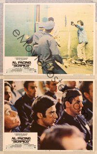 2p851 SERPICO 3 LCs '74 cool images of Al Pacino, Sidney Lumet crime classic!