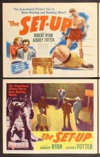 2p459 SET-UP 8 LCs '49 great images of boxer Robert Ryan fighting in the ring, Robert Wise!