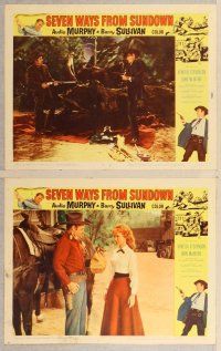 2p616 SEVEN WAYS FROM SUNDOWN 7 LCs '60 cowboys Audie Murphy & Barry Sullivan!