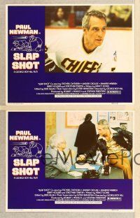2p755 SLAP SHOT 4 LCs '77 George Roy Hill directed, great images of hockey player Paul Newman!