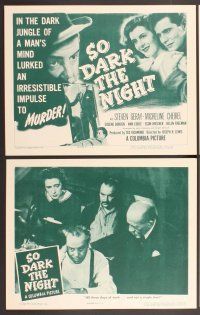 2p476 SO DARK THE NIGHT 8 LCs '46 film noir set in Paris France directed by Joseph H. Lewis!