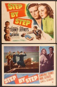 2p488 STEP BY STEP 8 LCs '46 Lawrence Tierney film noir, Anne Jeffreys, Lowell Gilmore!