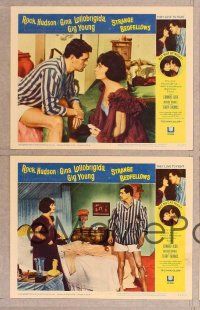 2p492 STRANGE BEDFELLOWS 8 LCs '65 Gina Lollobrigida & Rock Hudson love to fight, but not at night!