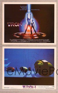 2p530 TRON 8 LCs '82 Walt Disney sci-fi, Jeff Bridges in a computer, cool special effects!