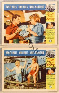 2p866 TRUTH ABOUT SPRING 3 LCs '65 Richard Thorpe directed, Hayley Mills w/father John Mills!