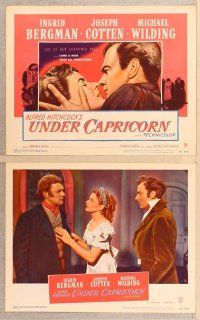 2p541 UNDER CAPRICORN 8 LCs '49 romantic images of Ingrid Bergman & Joseph Cotten, Alfred Hitchcock