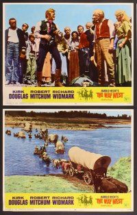 2p553 WAY WEST 8 LCs '67 Kirk Douglas, Robert Mitchum, Richard Widmark, frontier justice!