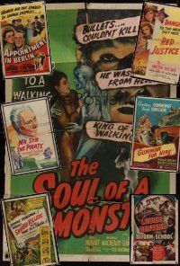 2r010 LOT OF 7 FOLDED RE-PAINTED ONE-SHEETS lot '36 - '47 Dr. Syn, Soul of a Monster, Reform School