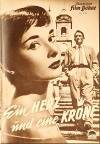 2r226 ROMAN HOLIDAY German program '53 many different images of Audrey Hepburn & Gregory Peck!