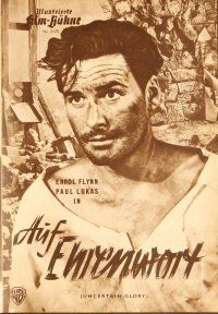 2r235 UNCERTAIN GLORY German program '53 different images of French Errol Flynn & Nazi Paul Lukas!
