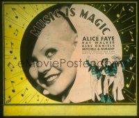 2r153 MUSIC IS MAGIC glass slide '35 Alice Faye has a role that over-the-hill Bebe Daniels wants!