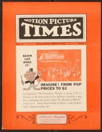 2r048 MOTION PICTURE TIMES exhibitor magazine March 23, 1929 George Jessel in Lucky Boy!