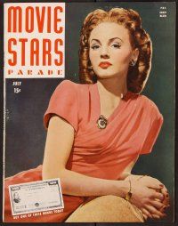 2r102 MOVIE STARS PARADE magazine July 1944 great portrait of Janet Blair by Bob Coburn!
