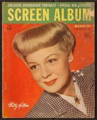 2r116 SCREEN ALBUM magazine Fall 1947 Betty Hutton as a blonde in suit!