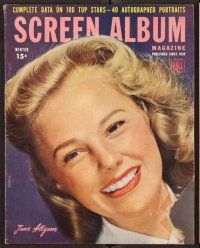 2r117 SCREEN ALBUM magazine Winter 1947 super close portrait of smiling June Allyson!