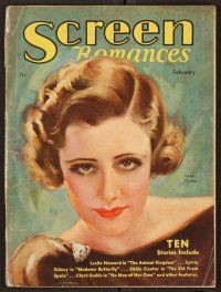 2r075 SCREEN ROMANCES magazine February 1933 artwork of Irene Dunne from No Other Woman!