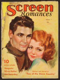 2r074 SCREEN ROMANCES magazine January 1933 wonderful art of Janet Gaynor & Charles Farrell!