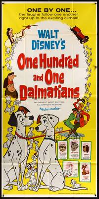 2s514 ONE HUNDRED & ONE DALMATIANS 3sh '61 most classic Walt Disney canine family cartoon!