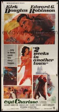 2s304 2 WEEKS IN ANOTHER TOWN 3sh '62 cool art of Kirk Douglas & sexy Cyd Charisse by Bart Doe!