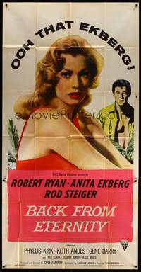2s319 BACK FROM ETERNITY style A 3sh '56 super close up of that sexy Anita Ekberg & Robert Ryan!