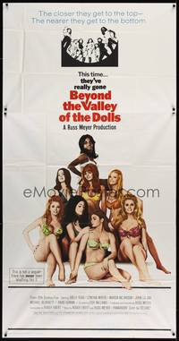 2s331 BEYOND THE VALLEY OF THE DOLLS int'l 3sh '70 Russ Meyer's girls who are old at twenty!
