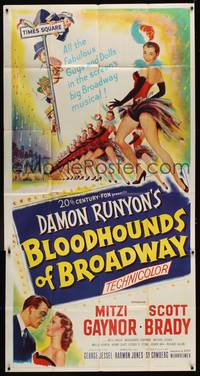 2s342 BLOODHOUNDS OF BROADWAY 3sh '52 art of Mitzi Gaynor & sexy showgirls, from Damon Runyon story!
