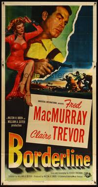 2s344 BORDERLINE 3sh '50 different image of Fred MacMurray & sexy bad girl Claire Trevor!